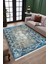 Turkuaz Kaymaz Tabanlı Halı Makinede Yıkanabilir Kilim Dot Tabanlı Salon Halısı 3010E 2