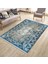 Turkuaz Kaymaz Tabanlı Halı Makinede Yıkanabilir Kilim Dot Tabanlı Salon Halısı 3010E 3
