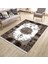 Klasik Desenli Kahverengi Makinede Yıkanabilir Kilim Kaymaz Dot Tabanlı Oturma Odası Halısı 3029B 1