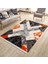 Geometrik Kırmızı Halı Makinede Yıkanabilir Kaymaz Tabanlı Kilim Dot Tabanlı Salon Halısı 0037B 1