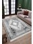 Gri Dekoratif Halı Kaymaz Tabanlı Makinede Yıkanabilir Kilim Dot Tabanlı Salon Halısı 3123A 3