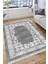 Gri Klasik Motifli Makinede Yıkanabilir Kilim Kaymaz Dot Tabanlı Oturma Odası Halısı 3051C 1