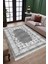 Gri Klasik Motifli Makinede Yıkanabilir Kilim Kaymaz Dot Tabanlı Oturma Odası Halısı 3051C 3