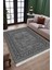 Antrasit Bohem Desen Makinede Yıkanabilir Kilim Kaymaz Dot Tabanlı Koridor Antre Halısı 3058A 3