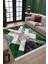 Geometrik Yeşil Halı Makinede Yıkanabilir Kaymaz Tabanlı Kilim Dot Tabanlı Salon Halısı 0037C 1