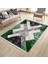 Geometrik Yeşil Halı Makinede Yıkanabilir Kaymaz Tabanlı Kilim Dot Tabanlı Salon Halısı 0037C 3