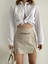 Zincir Detaylı Çizgili Şort Etek 1