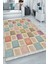 Kaymaz Tabanlı Halı Makinede Yıkanabilir Kilim Desenli Dot Tabanlı Mutfak Halısı 8001A 1