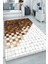 Kaymaz Tabanlı Halı Makinede Yıkanabilir Kilim Desenli Dot Tabanlı Mutfak Halısı 8001A 1
