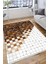 Kaymaz Tabanlı Halı Makinede Yıkanabilir Kilim Desenli Dot Tabanlı Mutfak Halısı 8001A 3