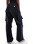 Sportswear Oversized Cargo Dans Pant Kadın Oversize Kargo Cepli Dokuma Eşofman Altı Siyah 2