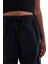 Sportswear Oversized Cargo Dans Pant Kadın Oversize Kargo Cepli Dokuma Eşofman Altı Siyah 3
