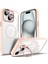 Iphone 13 - 14 Uyumlu Kılıf Standlı Mika Magsafe Hassas Butonlu Metal Tuşlu + Kamera Lens Camı Hediyeli Set 1