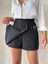 Kadın Tokalı Şort Etek Siyah S25449 2