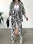 Desenli Kimono &amp; Pantolon Ikili Takım 1