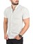 Slim Fit Likralı Spor Gömlek Dar Kesim Çizgili Kısa Kol Gömlek 2501218 1