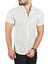 Slim Fit Likralı Spor Gömlek Dar Kesim Çizgili Kısa Kol Gömlek 2501218 2