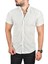 Slim Fit Likralı Spor Gömlek Dar Kesim Çizgili Kısa Kol Gömlek 2501218 4