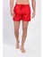 Erkek Kırmızı Deniz Şortu Fermuarlı Cepli 12018 1