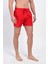 Erkek Kırmızı Deniz Şortu Fermuarlı Cepli 12018 2