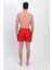 Erkek Kırmızı Deniz Şortu Fermuarlı Cepli 12018 4