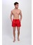Erkek Kırmızı Deniz Şortu Fermuarlı Cepli 12018 5