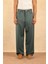 Su Yeşili 5 Cep Düşük Bel Le Pantalon Baggy Pantolon - Yün Karışımlı 2
