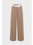 Şık Contrast V-Waist Palazzo Pantolon - Suiting Koleksiyonu, %100 Polyester 1