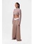 Şık Contrast V-Waist Palazzo Pantolon - Suiting Koleksiyonu, %100 Polyester 2