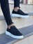 J-X502 Bağcıklı Ortopedik Taban Günlük Erkek Spor Sneaker Ayakkabı Bt Siyah 2