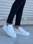 J-X502 Bağcıklı Ortopedik Taban Günlük Erkek Spor Sneaker Ayakkabı Bt Beyaz 4