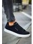 J-X7 Bağcıklı Ortopedik Taban Günlük Süet Erkek Spor Sneaker Ayakkabı Bt Siyah 3