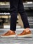 J-X502 Bağcıklı Ortopedik Taban Günlük Süet Erkek Spor Sneaker Ayakkabı Bt Taba 5