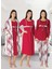 Dvina Effortt Lohusa 4'lü Set - Sabahlık/pijama Takımı/gecelik Fuşya - 8086 1
