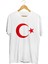 Ay Yıldız Baskılı Unisex Beyaz Tişört 1