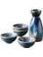 Japon Sake Seti, 5 Parça El Boyaması Seramik Sake Servis Seti, 4 x 30 ml Bardak + 1 x 130 ml Tencere 1