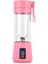 Taşınabilir Şarjlı El Blenderi, Shaker ve Smoothie Hazırlama Aleti, 6 Bıçaklı, Pembe 3
