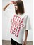 Büyük Beden Addıct Style Baskılı Beyaz Oversize T-Shirt 1