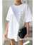 Yaz Sıcak ve Eğlenceli Baskılı Beyaz Bisiklet Yaka Oversize T-Shirt 1