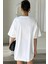 Büyük Beden Yaz Sıcak ve Eğlenceli Baskılı Beyaz Bisiklet Yaka Oversize T-Shirt 6
