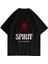 Spirit Örümcek Ön Arka Baskılı Pamuk Oversize Bisiklet Yaka T-Shirt 1
