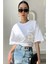 Yaz Sıcak ve Eğlenceli Baskılı Beyaz Bisiklet Yaka Oversize T-Shirt 2