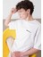 Büyük Beden Essentials Küçük Baskılı Pamuk Oversize Bisiklet Yaka T-Shirt 3