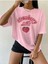 Pembe Strawberry Milk Baskılı Oversize T-Shirt 3
