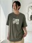 Baskılı Haki Oversize T-Shirt 1