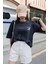 Büyük Beden Unisex Lacivert Mountain Sunday Baskılı Bisiklet Yaka Oversize T-Shirt 3