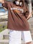 Büyük Beden Kadın Guardian Baskılı Oversize Bisiklet Yaka T-Shirt 5