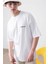 Essentials Küçük Baskılı Pamuk Oversize Bisiklet Yaka T-Shirt 3
