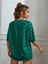 Büyük Beden Yeşil Calıfornia Baskılı Oversize T-Shirt 4