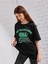 Kids Siyah San Francisco Usa Baskılı Oversize Bisiklet Yaka Çocuk T-Shirt 4